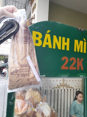 My banh mi packaging at La Bonte Bánh Mi Chay in Ho Chi Minh City