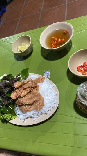 Bún chả  at Quán Chay Vỉa Hè in Hanoi