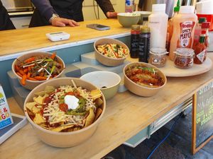 Chili bowl, tacos and mac n' cheese. at Soulful Bowl in Wiltshire