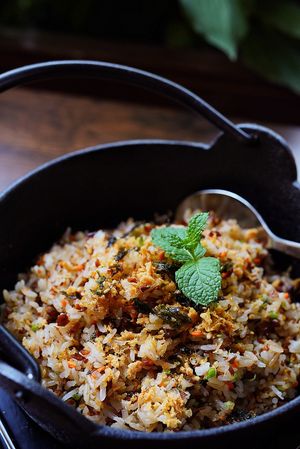 Maitake mushroom fried rice  at One Soup Original - 100% Vegan - 一面汁原·纯素 in Chongqing
