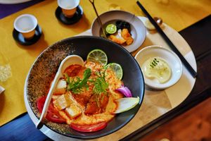 Tom Yum noodles  at One Side Juice - 一面汁原·纯素 in Chongqing