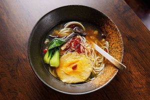 Porcini Mushroom Rice Noodles  at One Side Juice - 一面汁原·纯素 in Chongqing