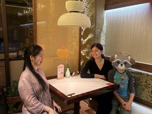 With the owners’ daughter - her radiant smile says it all! Such warmth and kindness made our visit to One Side Juice unforgettable. at One Side Juice - 一面汁原·纯素 in Chongqing