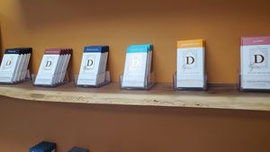 Section with flavored vegan chocolate bars at Dwaar Chocolate in Keego Harbor