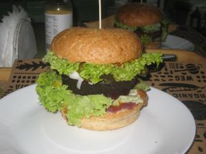 Seitan burger at Nova Krova in Krakow