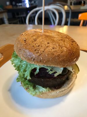 Seitan burger at Nova Krova in Krakow