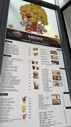 Menu  at Coffee HƯỚNG QUÁNG in Da Nang