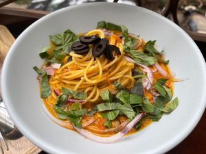 tomato pasta at ZERA 7 Chay in Hanoi