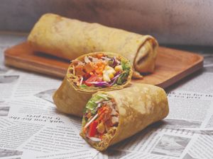 fresh, bean, pumpkin, sprouts, with outer wrap made by hand at ZERA 7 Chay in Hanoi