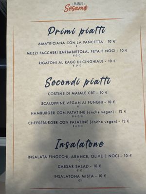The menu is only in English. I used AI to translate. It’s shorter than the one on the website    at Sesamo in Fucecchio