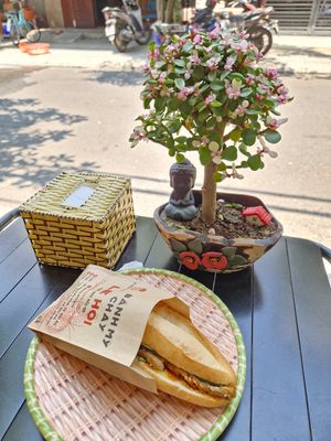 Only 2 small tables but loved it here! at Bánh Mì Chay Lê Hội in Da Nang