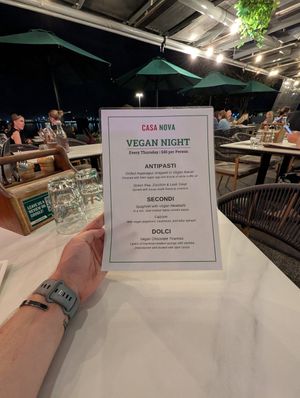 Thursday vegan night at Casa Nova in Newcastle
