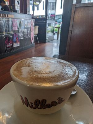 Oat flat white at Verona Cafe in Auckland