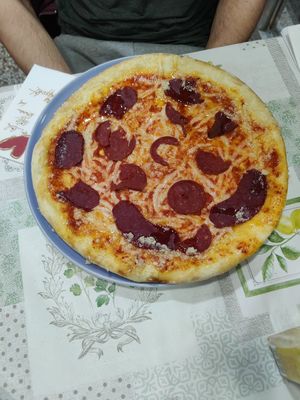 Vegane Salami Pizza at Pizzeria Solemio in Baden