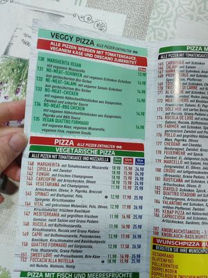 Vegane Pizzen (= Veggy Pizza) at Pizzeria Solemio in Baden