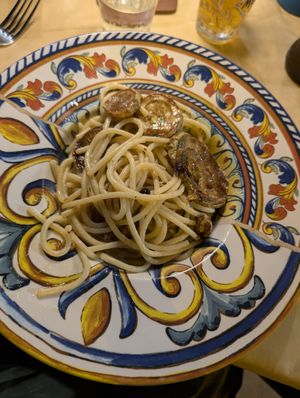 pasta c'a cucuzza fritta at Osteria Sciapò in Palermo