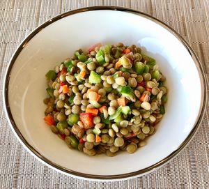 Lentil salad at Sahha in Abu Dhabi