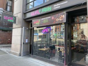The storefront   at Falafel Fresh  in Seattle