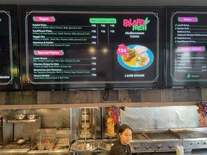 The vegan menu  at Falafel Fresh  in Seattle