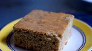 Plantain cake, SO GOOD!!!!! at Lo Que Hay Cafe in Merida