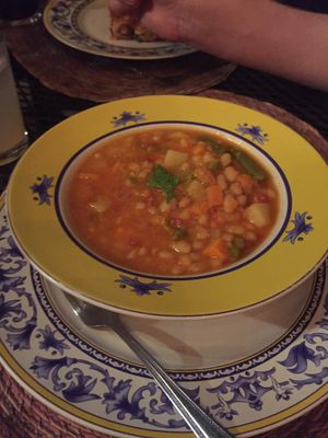 White besn soup at Lo Que Hay Cafe in Merida