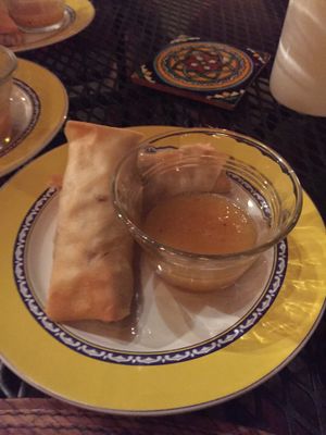 Spring rolls at Lo Que Hay Cafe in Merida