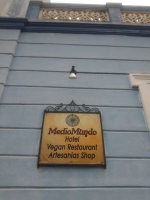 Hotel Medio Mundo at Lo Que Hay Cafe in Merida