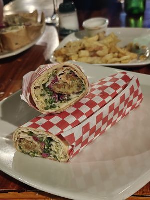 Falafel wrap, yummy! at Arabesca in Santa Marta