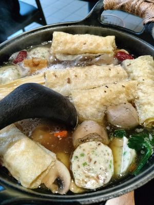 Mushroom hot pot - so good! at Siqian Plateau Yunnan Juntang in Chengdu
