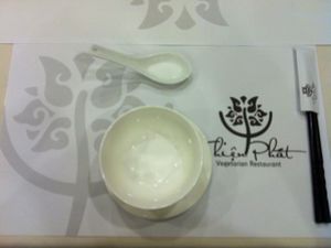 The table is set. at Nha Hang Chay Thien Phat - Old Quarter in Hanoi