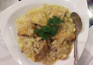 Tofu stuffed with mushroom and lotus seeds at Nha Hang Chay Thien Phat in Hanoi