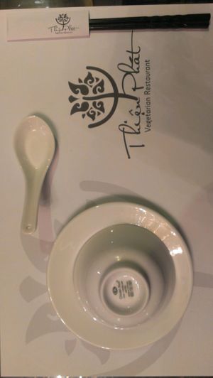 before food comes in at Nha Hang Chay Thien Phat in Hanoi