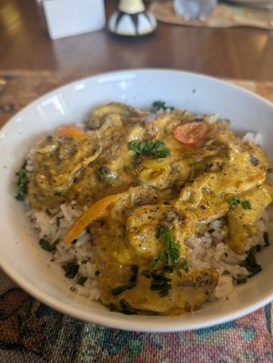 Cape Malay mushroom stew at Pure Earth Botanicals in Cape Town