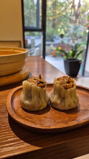 Don't know the name but it's stuffed with sweet rice at Hermit's Cafe 尚隱植物料理 in Hangzhou
