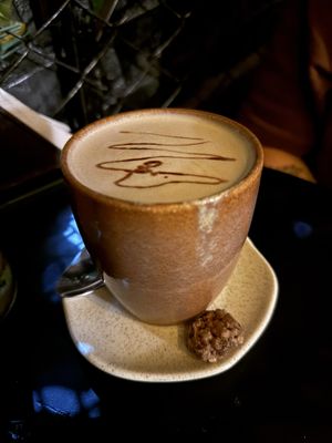 Warm chocolate   at La CATfeteria in Bucaramanga