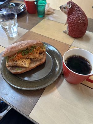 Mushroom and tofu sandwich   at Cafe Igel in Hiroshima