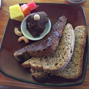 bread with vegan chocolat  at Como En Mi Casa in Puerto Viejo De Talamanca
