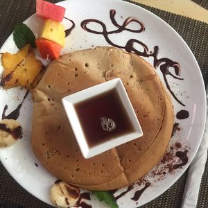 vegan pancake! at Como En Mi Casa in Puerto Viejo De Talamanca