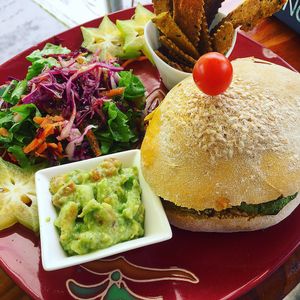 Grilled veg and hummus sandwich in a combo at Como En Mi Casa in Puerto Viejo De Talamanca