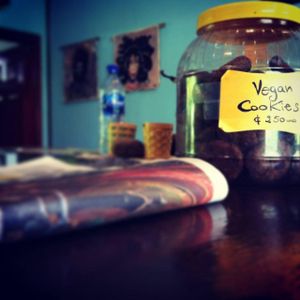 vegan cookies with organic chocolate  :) at Como En Mi Casa in Puerto Viejo De Talamanca