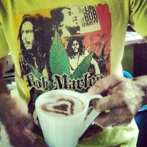 cappuccino with almond milk :) at Como En Mi Casa in Puerto Viejo De Talamanca