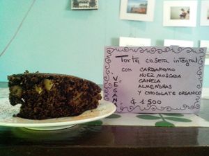 Vegan pie! With cardamomo, almonds, cinnamon & organic chocolate :) at Como En Mi Casa in Puerto Viejo De Talamanca