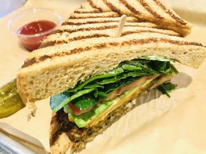 Veggie burger  at Fresh Potato Factory in Northridge