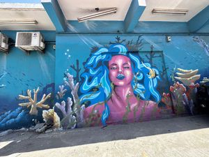 You’ll see this across the street from the little lane/alley at Empress Ima's Ital Café & Nyce Creamery in Philipsburg