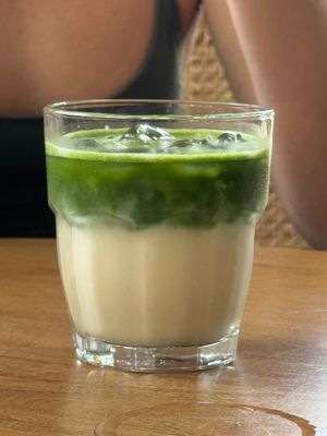 MATCHA LATE with Oat milk at Cafe Nella Giungla in Hikkaduwa