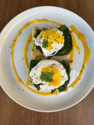 EGGS FLORENTINE at Cafe Nella Giungla in Hikkaduwa