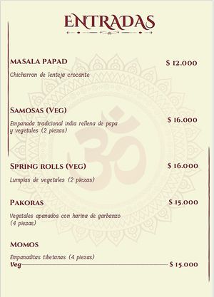 Entradas at Santa Masala in Santa Marta