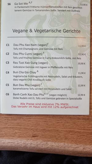 Menu at Tradition 2.0 in Herzogenrath