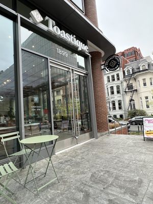 Right on the corner   at Toastique  in Washington