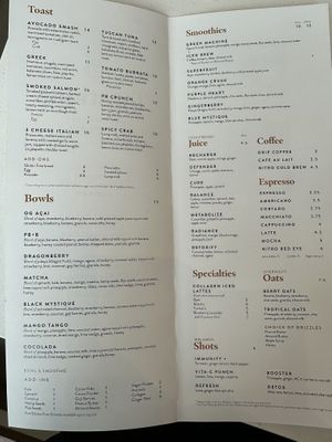 Menu   at Toastique  in Washington